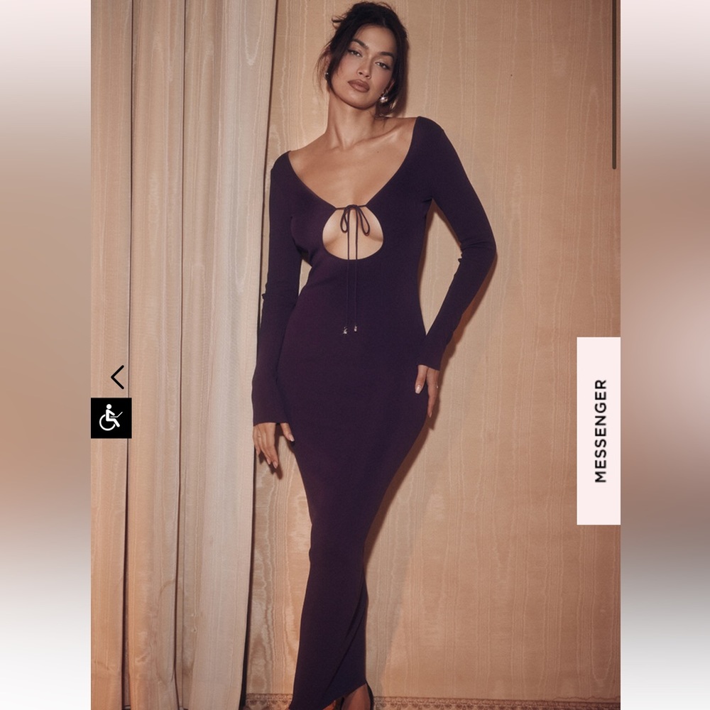 GRAPE RIBBED KNIT MAXI DRESS